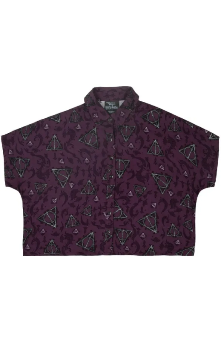 Universal Orlando Resort Deathly Hallows™ Button-Up Crop Top* Adult Fashion Tops