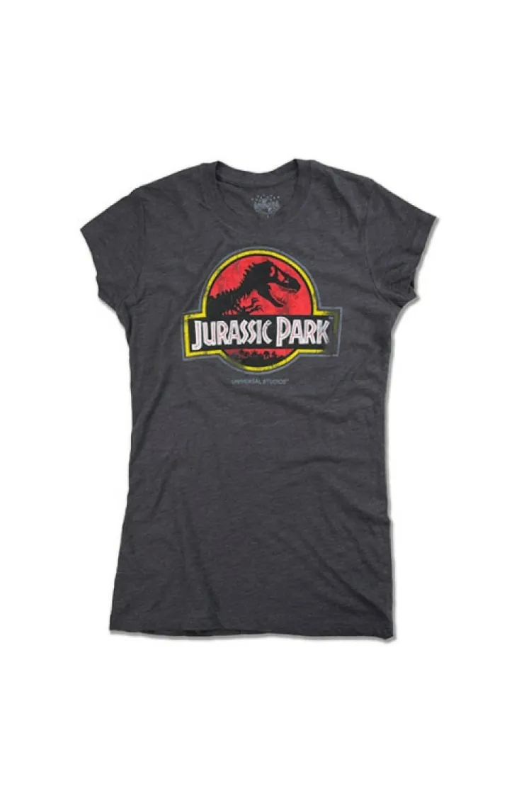 Universal Orlando Resort Jurassic Park Logo Ladies T-Shirt* Adult Fashion Tops