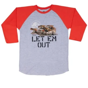 Universal Orlando Resort Jurassic World "LET EM OUT" Adult Raglan T-Shirt* Adult T-shirts