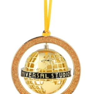 Universal Orlando Resort Universal Studios Black Banner Grid Globe Spinner Ornament* Holiday