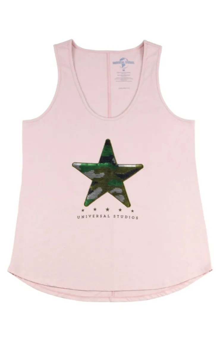 Universal Orlando Resort Universal Studios Camo Sequin Ladies Tank* Adult Fashion Tops
