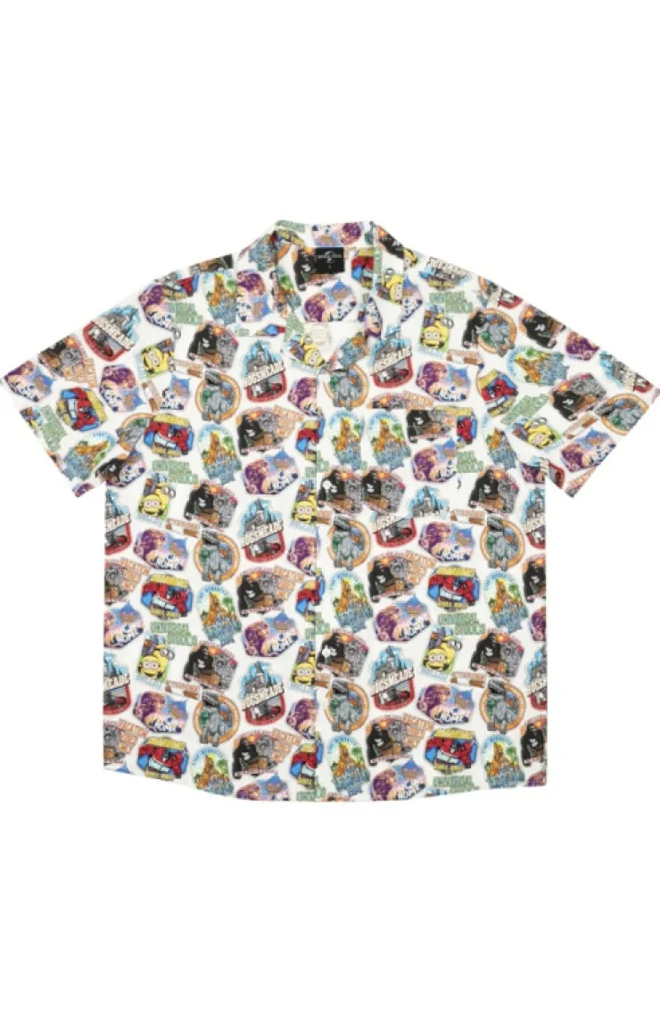 Universal Orlando Resort Universal Studios Collage Adult Button-Up Shirt* Adult Fashion Tops