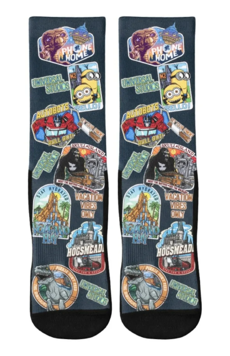 Universal Orlando Resort Universal Studios Collage Adult Socks* Socks