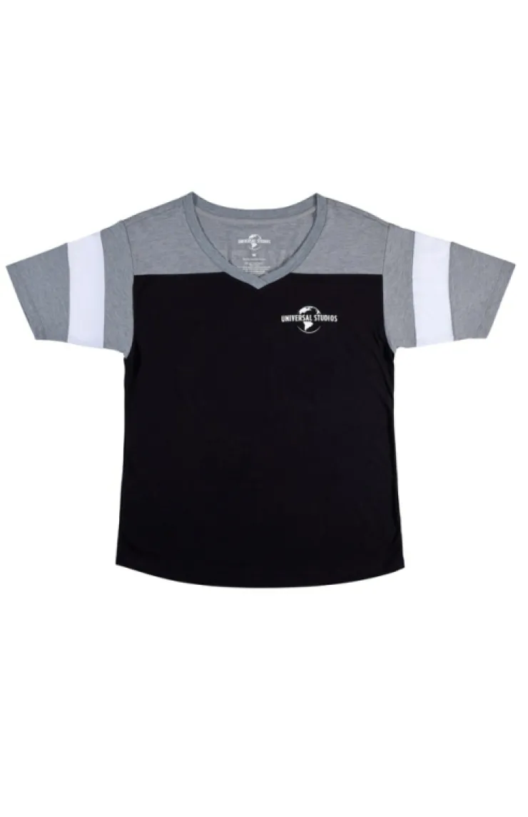 Universal Orlando Resort Universal Studios Ladies Black V-Neck T-shirt* Adult Fashion Tops